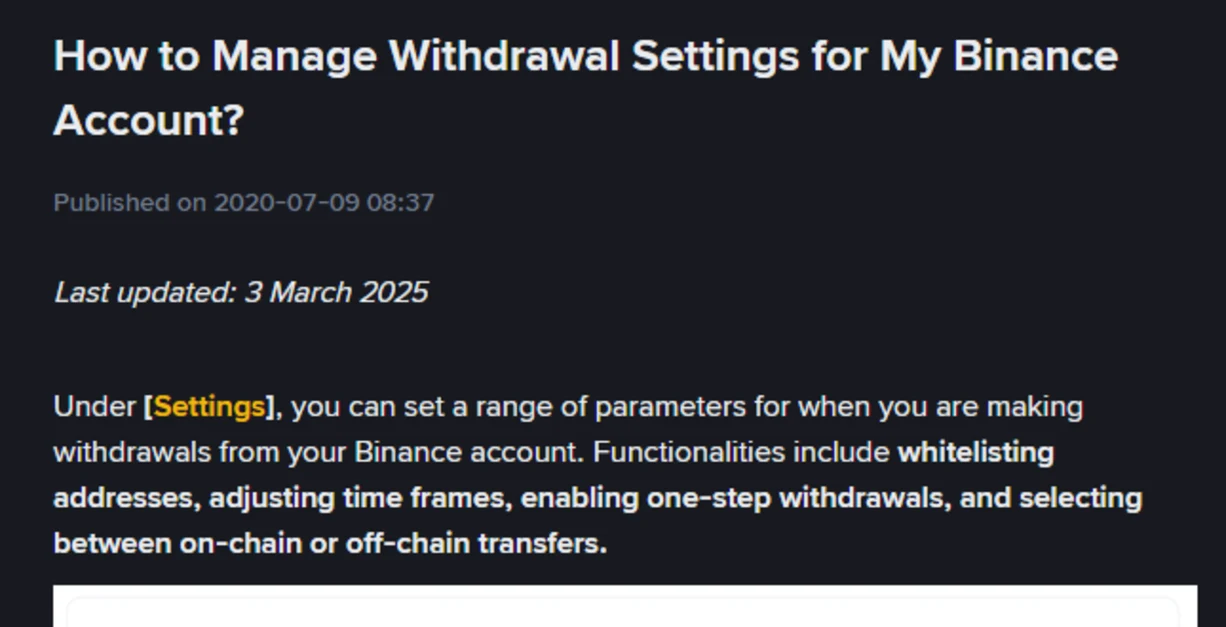Binance withdrawal whitelist চালু করা ও ২৪/৪৮/৭২ ঘণ্টার নিয়ম