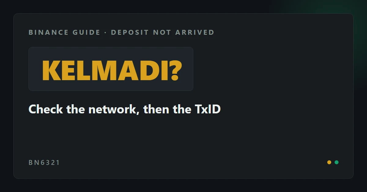 Binance depoziti tushmadi?