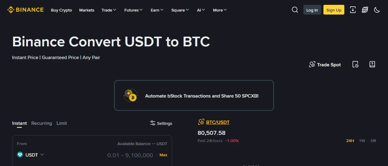 Binance Convert haqiqatan komissiyasizmi? Spot bilan real xarajatni taqqoslash