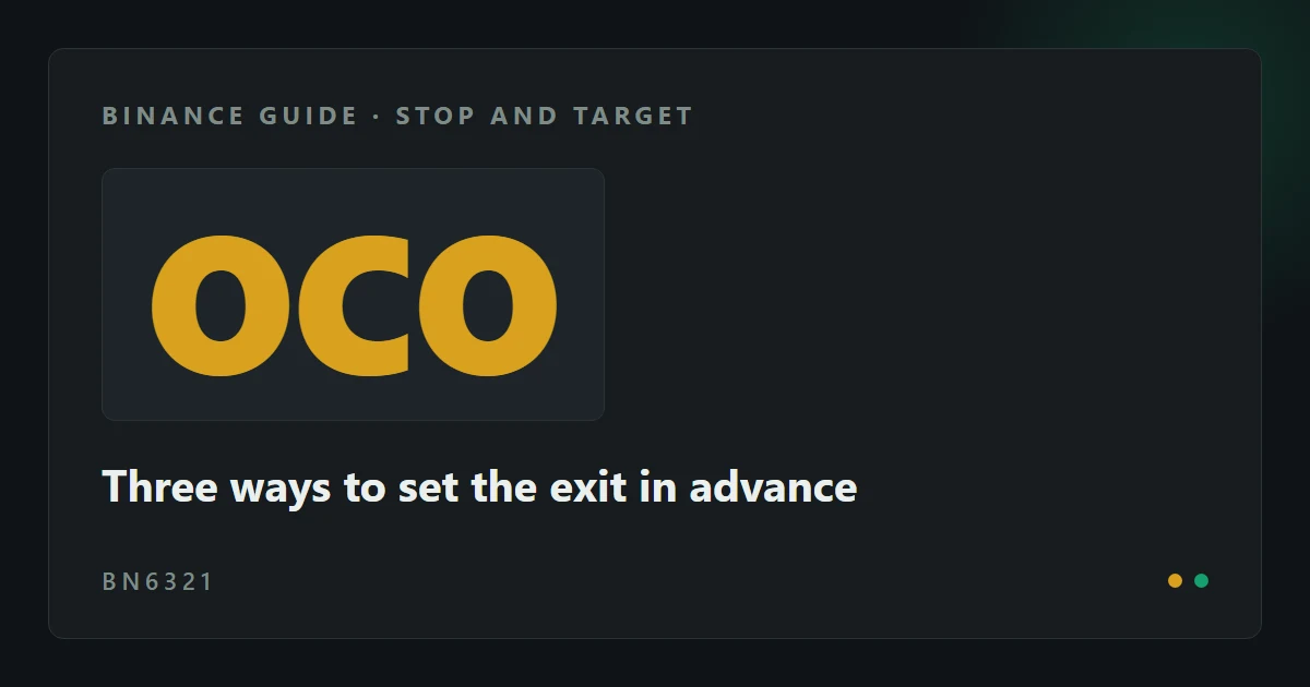 Stop-Limit、止盈止損與 OCO：幣安止損單的三種下法